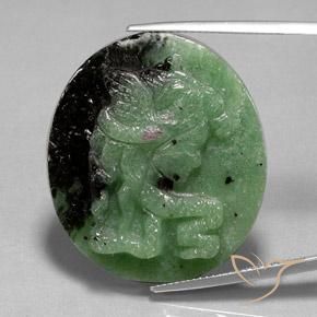 48.13ct Натуральный Многоцветный Рубин-Цоизит, Овал, Непрозрачный