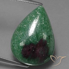 16.04ct Натуральный Многоцветный Рубин-Цоизит, Форма груши, Непрозрачный