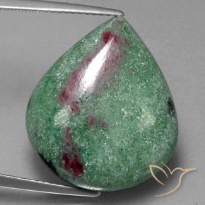 23.66ct Натуральный Многоцветный Рубин-Цоизит, Форма груши, Непрозрачный