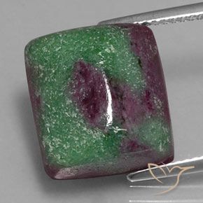 19.20ct Натуральный Многоцветный Рубин-Цоизит, Огранка Багет, Непрозрачный