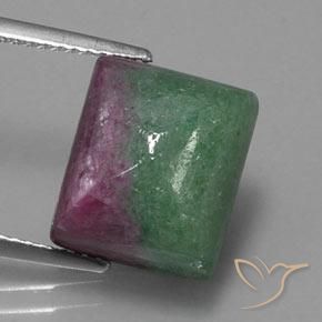 13.67ct Натуральный Многоцветный Рубин-Цоизит, Огранка Багет, Непрозрачный