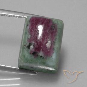 15.55ct Натуральный Многоцветный Рубин-Цоизит, Огранка Багет, Непрозрачный