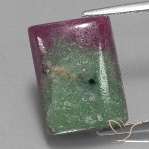 11.43ct Натуральный Многоцветный Рубин-Цоизит, Огранка Багет, Непрозрачный