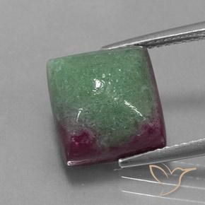 9.91ct Натуральный Многоцветный Рубин-Цоизит, Квадрат, Непрозрачный