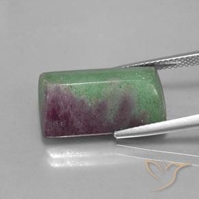 16.75ct Натуральный Многоцветный Рубин-Цоизит, Огранка Багет, Непрозрачный