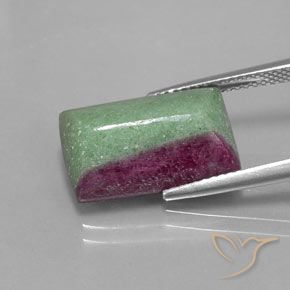 12.20ct Натуральный Многоцветный Рубин-Цоизит, Огранка Багет, Непрозрачный