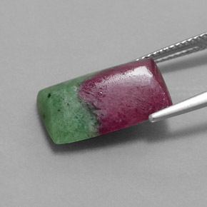 9.19 карата, натуральный Многоцветный Рубин-Цоизит, Огранка Багет, Непрозрачный