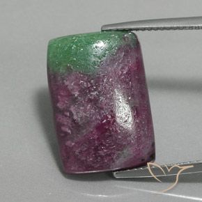 16.97ct Натуральный Многоцветный Рубин-Цоизит, Огранка Багет, Непрозрачный
