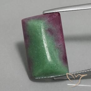 16.86ct Натуральный Многоцветный Рубин-Цоизит, Огранка Багет, Непрозрачный