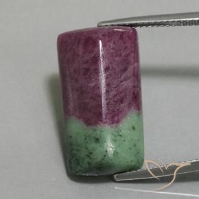 19.85ct Натуральный Многоцветный Рубин-Цоизит, Огранка Багет, Непрозрачный