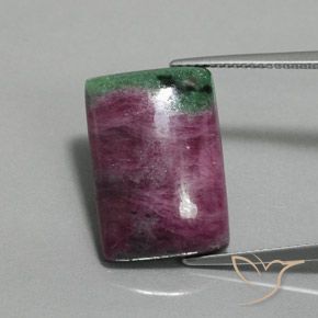 18.36ct Натуральный Многоцветный Рубин-Цоизит, Огранка Багет, Непрозрачный