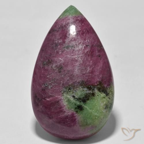 93.98ct Натуральный Многоцветный Рубин-Цоизит, Форма груши, Непрозрачный