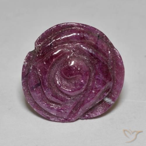 13.84ct Натуральный Малиново-красный Рубин-Цоизит, Огранка Цветок, Непрозрачный