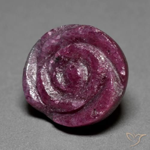 16.43ct Натуральный Средне-темно-фиолетовый Рубин-Цоизит, Огранка Цветок, Непрозрачный