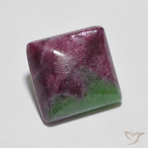 7.55ct Натуральный Многоцветный Рубин-Цоизит, Квадрат, Непрозрачный