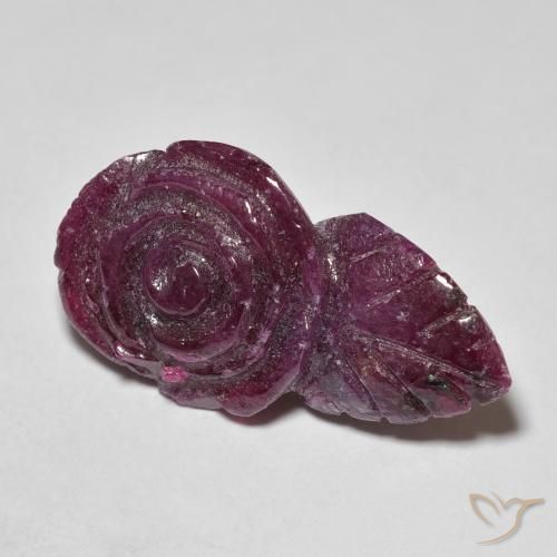 15.93ct Натуральный Темно-пурпурный-розовый Рубин-Цоизит, Огранка Цветок, Непрозрачный