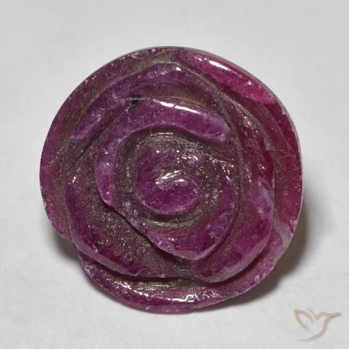 17.44ct Натуральный Medium Dark-Purple Рубин-Цоизит, Огранка Цветок, Непрозрачный