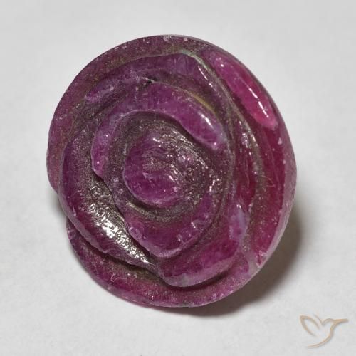 17.44 карата, натуральный Medium Dark-Purple Рубин-Цоизит, Огранка Цветок, Непрозрачный