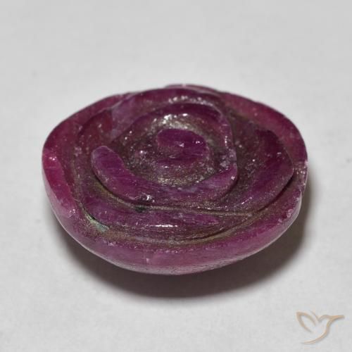 17.44 карата, натуральный Medium Dark-Purple Рубин-Цоизит, Огранка Цветок, Непрозрачный