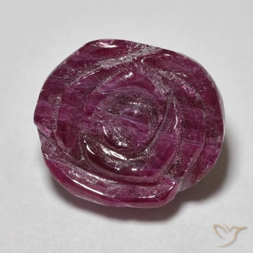15.95ct Натуральный Красновато-пурпурный Рубин-Цоизит, Огранка Цветок, Непрозрачный