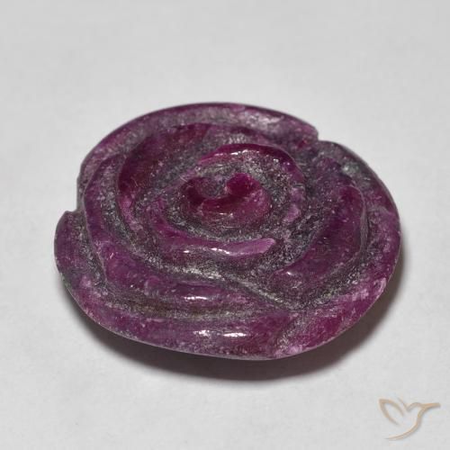 19.54 карата, натуральный Medium Dark-Purple Рубин-Цоизит, Огранка Цветок, Непрозрачный