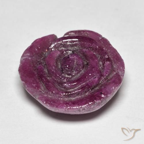 15.77 карата, натуральный Medium Dark-Purple Рубин-Цоизит, Огранка Цветок, Непрозрачный