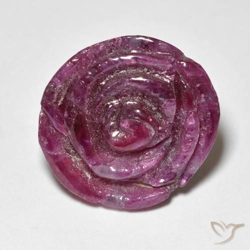 15.60ct Натуральный Medium Dark-Purple Рубин-Цоизит, Огранка Цветок, Непрозрачный