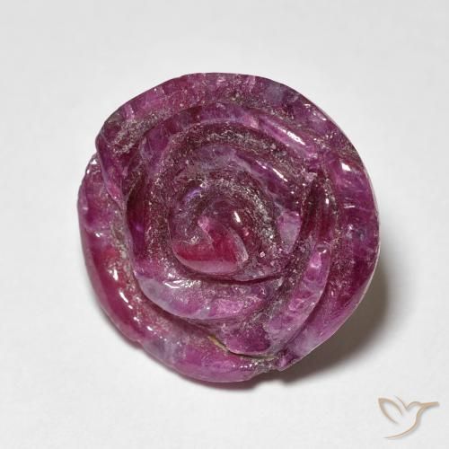 15.60 карата, натуральный Medium Dark-Purple Рубин-Цоизит, Огранка Цветок, Непрозрачный