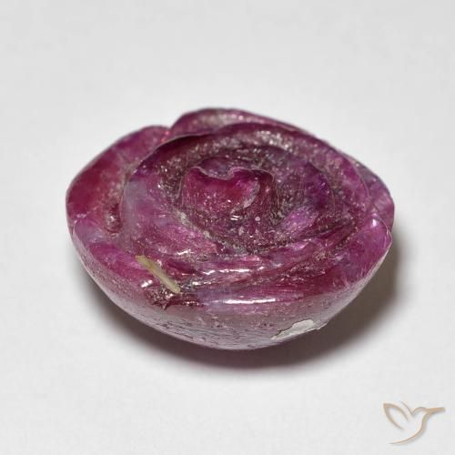 15.60 карата, натуральный Medium Dark-Purple Рубин-Цоизит, Огранка Цветок, Непрозрачный