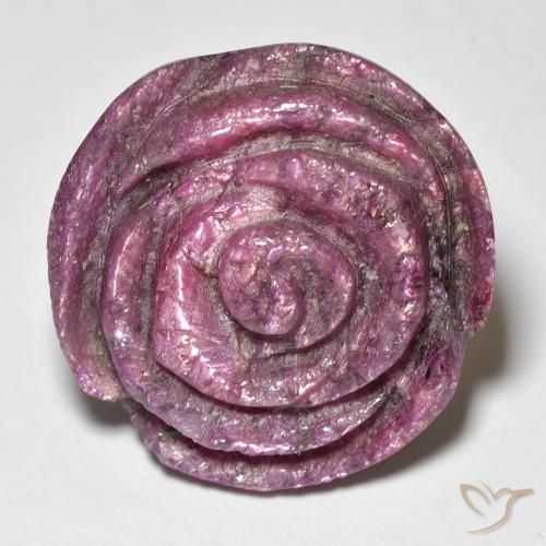 35.76 карата, натуральный Medium Dark-Purple Рубин-Цоизит, Огранка Цветок, Непрозрачный