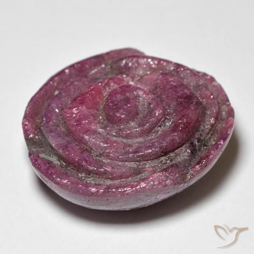 35.76 карата, натуральный Medium Dark-Purple Рубин-Цоизит, Огранка Цветок, Непрозрачный