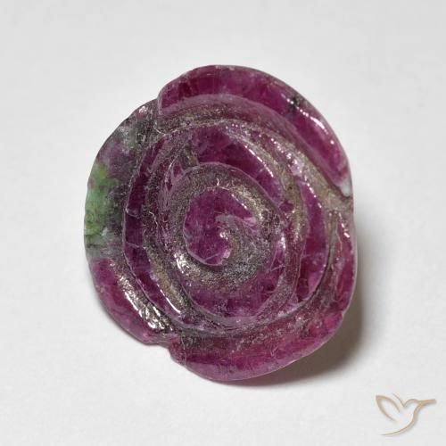 9.01 карата, натуральный Medium Dark-Purple Рубин-Цоизит, Огранка Цветок, Непрозрачный