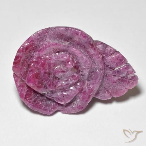 32.56ct Натуральный Medium Dark-Purple Рубин-Цоизит, Огранка Цветок, Непрозрачный