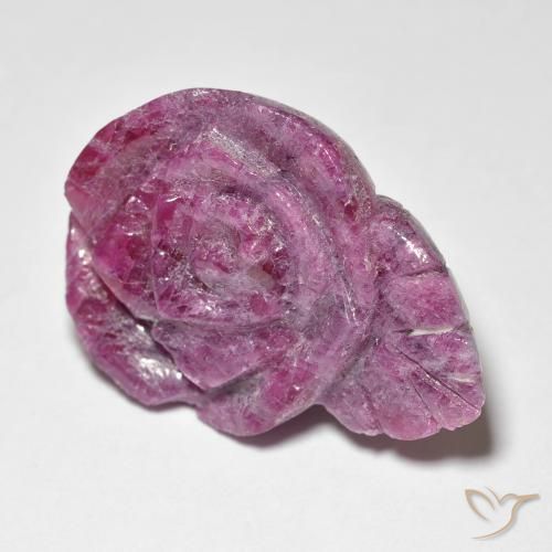 32.56 карата, натуральный Medium Dark-Purple Рубин-Цоизит, Огранка Цветок, Непрозрачный