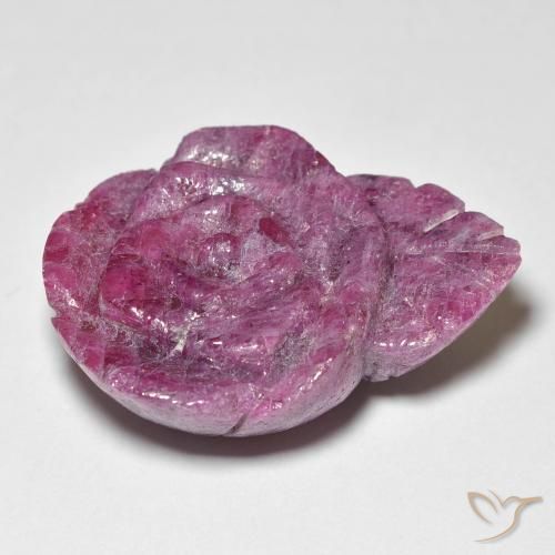 32.56 карата, натуральный Medium Dark-Purple Рубин-Цоизит, Огранка Цветок, Непрозрачный
