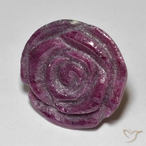 24.97 карата, натуральный Medium Dark-Purple Рубин-Цоизит, Огранка Цветок, Непрозрачный