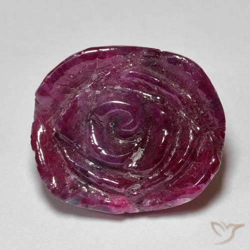 18.36 карата, натуральный Medium Dark Reddish-Purple Рубин-Цоизит, Огранка Цветок, Непрозрачный