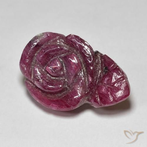 14.55 карата, натуральный Medium Dark Reddish-Purple Рубин-Цоизит, Огранка Цветок, Непрозрачный