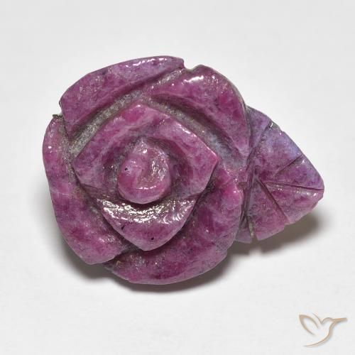 16.73ct Натуральный Medium Dark-Purple Рубин-Цоизит, Огранка Цветок, Непрозрачный