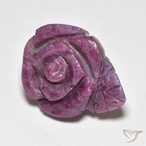 16.73 карата, натуральный Medium Dark-Purple Рубин-Цоизит, Огранка Цветок, Непрозрачный