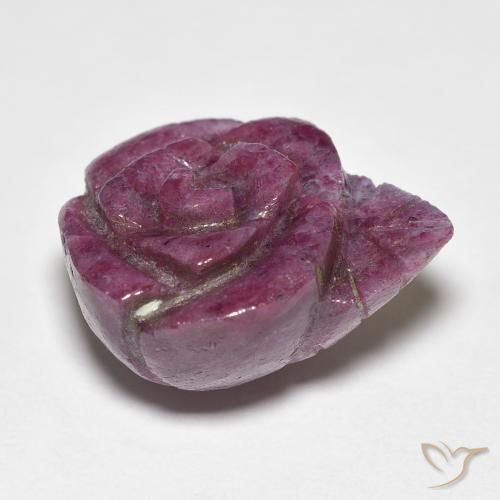 16.73 карата, натуральный Medium Dark-Purple Рубин-Цоизит, Огранка Цветок, Непрозрачный