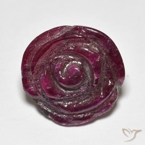 16.77ct Натуральный Medium Dark-Purple Рубин-Цоизит, Огранка Цветок, Непрозрачный