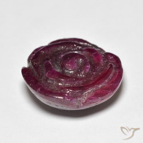 16.77 карата, натуральный Medium Dark-Purple Рубин-Цоизит, Огранка Цветок, Непрозрачный