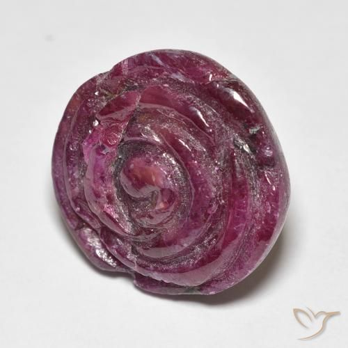 23.98 карата, натуральный Medium Dark-Purple Рубин-Цоизит, Огранка Цветок, Непрозрачный