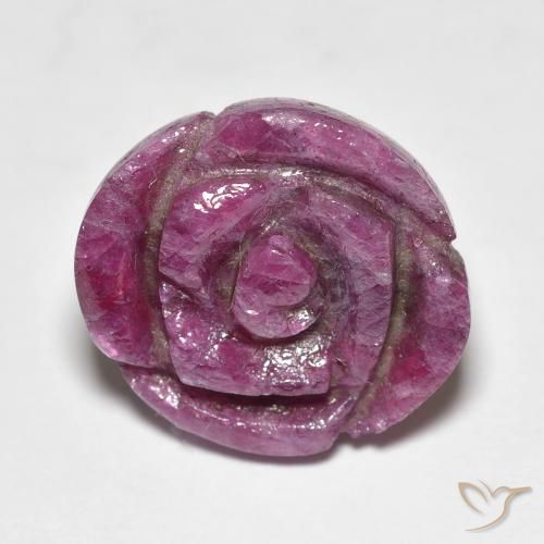 16.66ct Натуральный Medium Dark-Purple Рубин-Цоизит, Огранка Цветок, Непрозрачный