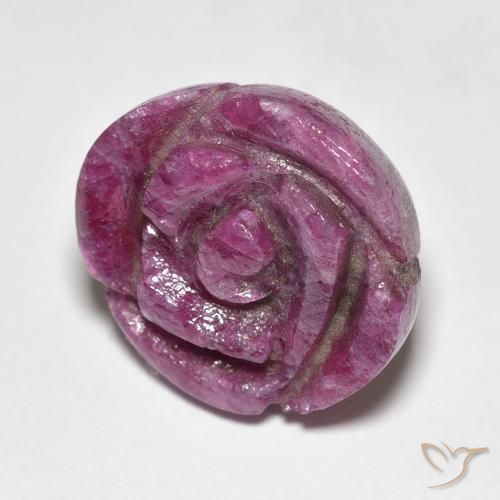 16.66 карата, натуральный Medium Dark-Purple Рубин-Цоизит, Огранка Цветок, Непрозрачный