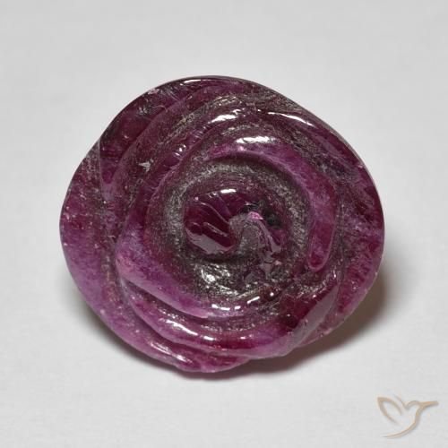 10.16ct Натуральный Medium Dark-Purple Рубин-Цоизит, Огранка Цветок, Непрозрачный