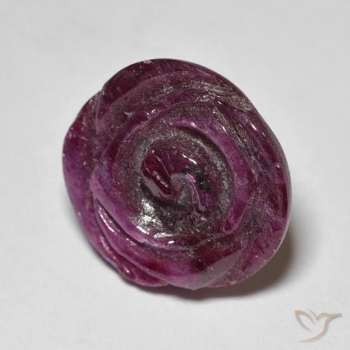 10.16 карата, натуральный Medium Dark-Purple Рубин-Цоизит, Огранка Цветок, Непрозрачный
