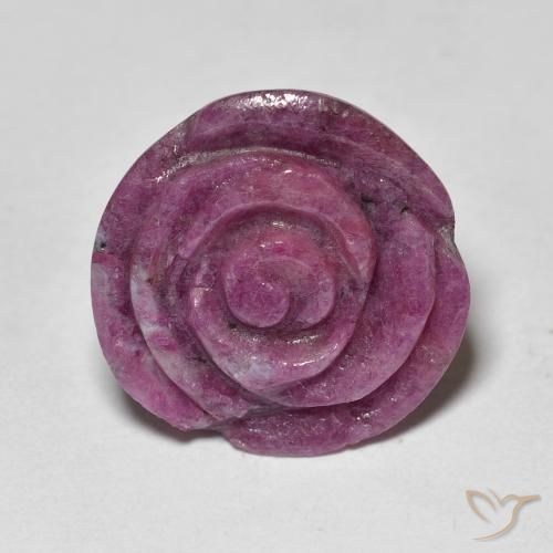 17.81ct Натуральный Medium Dark-Purple Рубин-Цоизит, Огранка Цветок, Непрозрачный