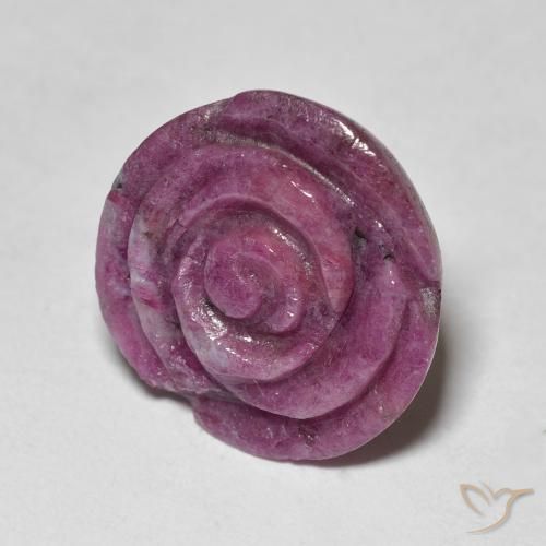 17.81 карата, натуральный Medium Dark-Purple Рубин-Цоизит, Огранка Цветок, Непрозрачный